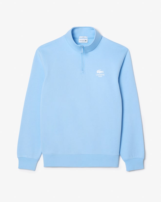 Moletom estampado com gola alta e zíper