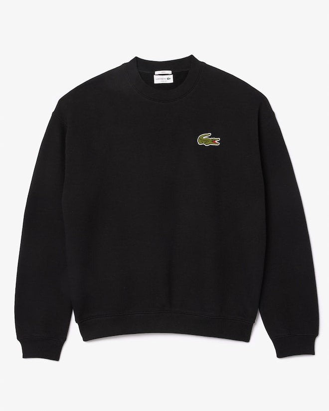 Moletom de lã folgado com detalhe de emblema