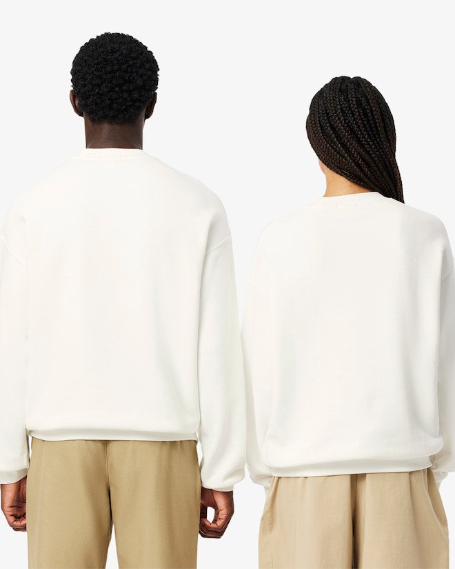 Moletom de lã folgado com detalhe de emblema