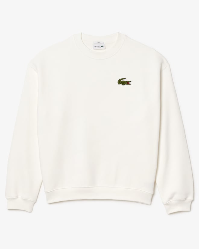 Moletom de lã folgado com detalhe de emblema