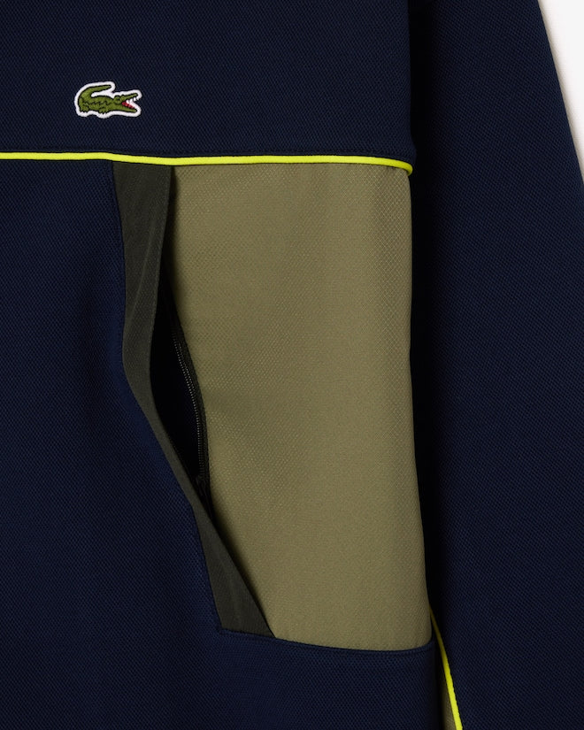 Casaco piqué folgado com zíper