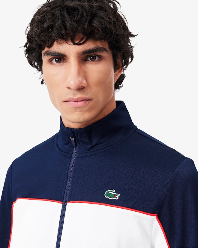 Casaco desportivo com zíper e estampa da marca