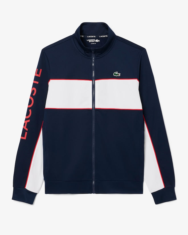 Casaco desportivo com zíper e estampa da marca