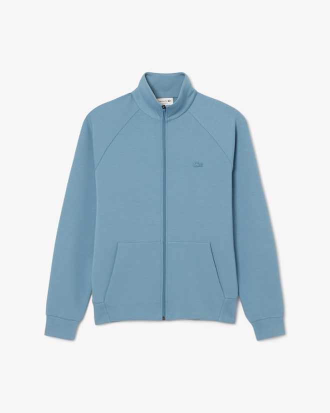 Casaco de malha jersey dupla face com zíper