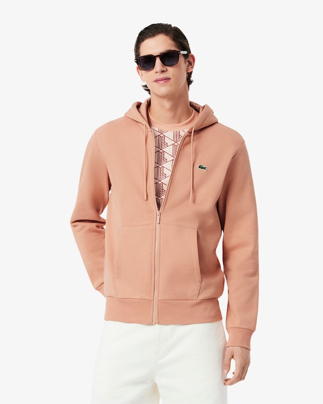 Casaco com capuz e zíper