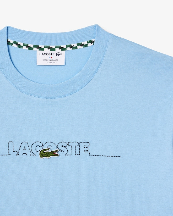 T-shirt bordada de fabricação francesa