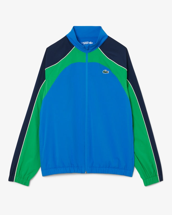 Conjunto verde e azul com logo