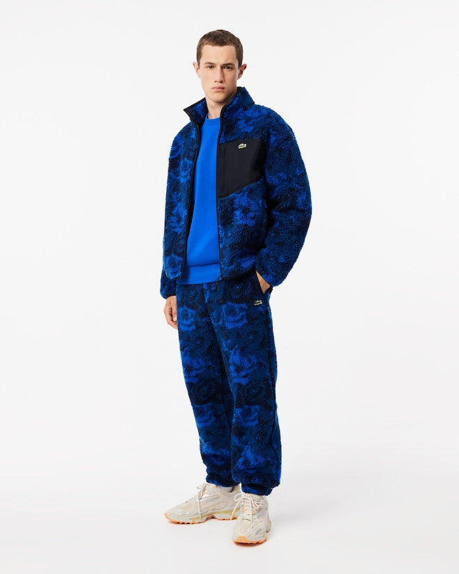 Calça azul de pele de carneiro de corte regular