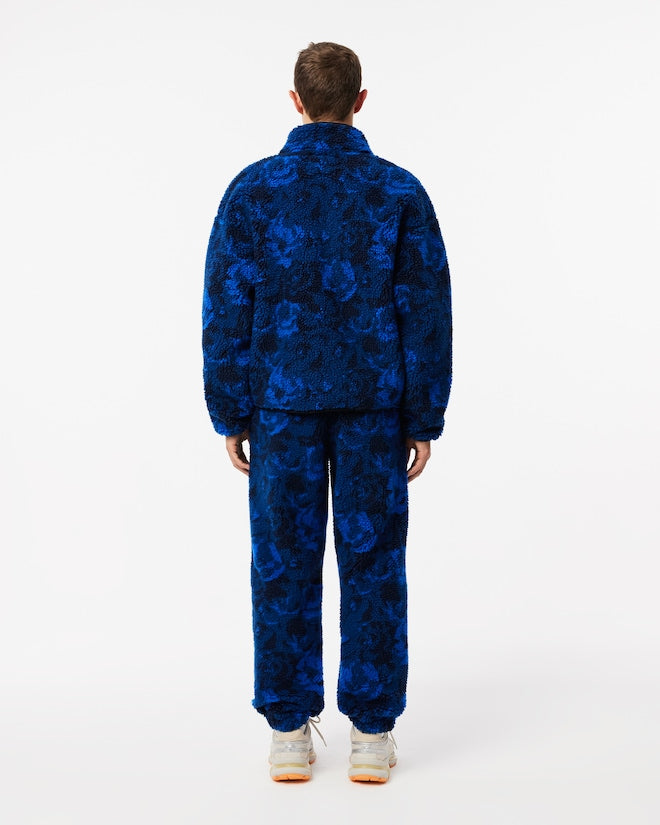 Calça azul de pele de carneiro de corte regular