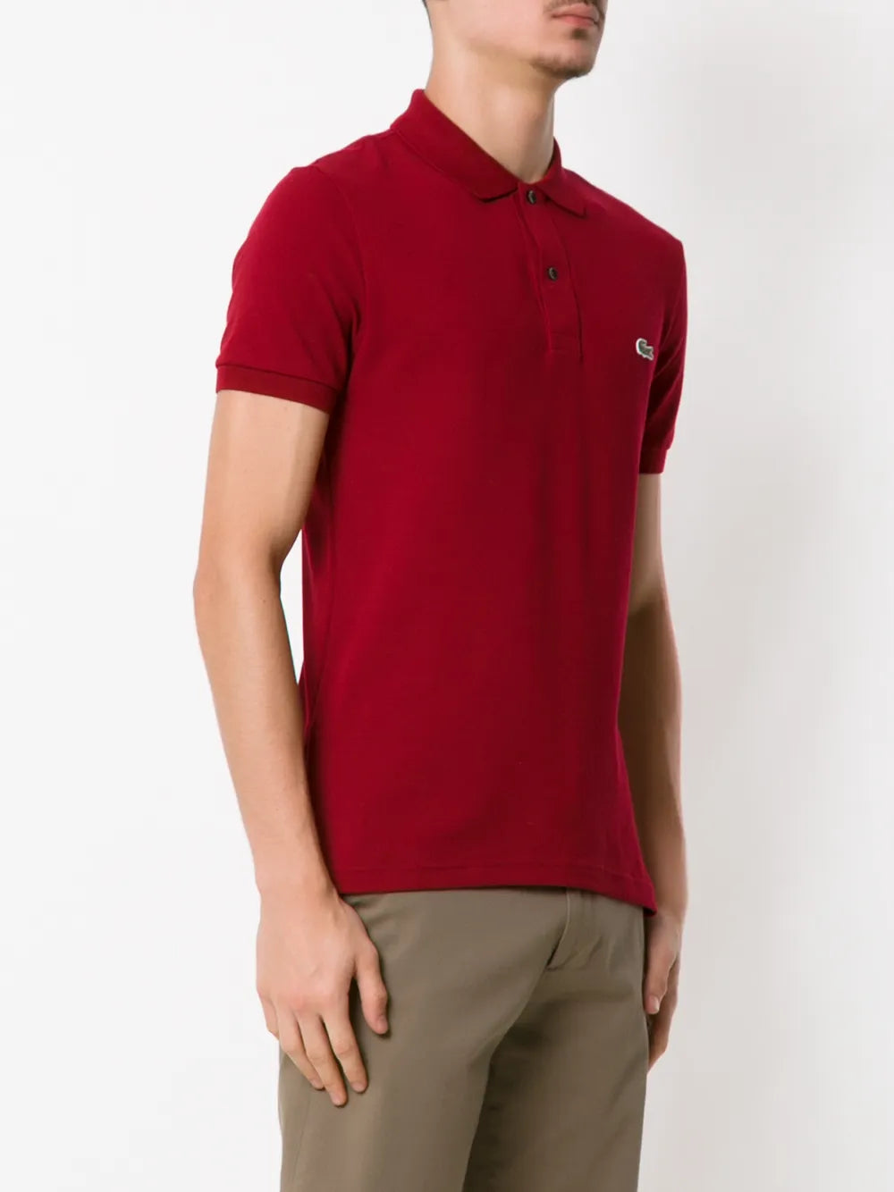 Camisa polo vermelha com bordado