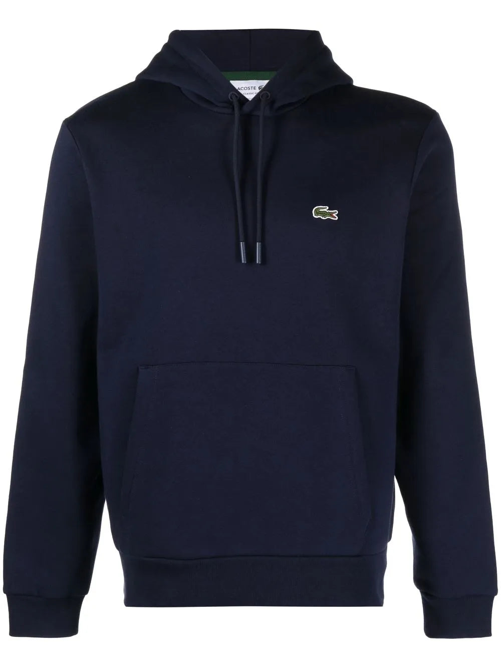 Casaco azul escuro de algodão com capuz e logo