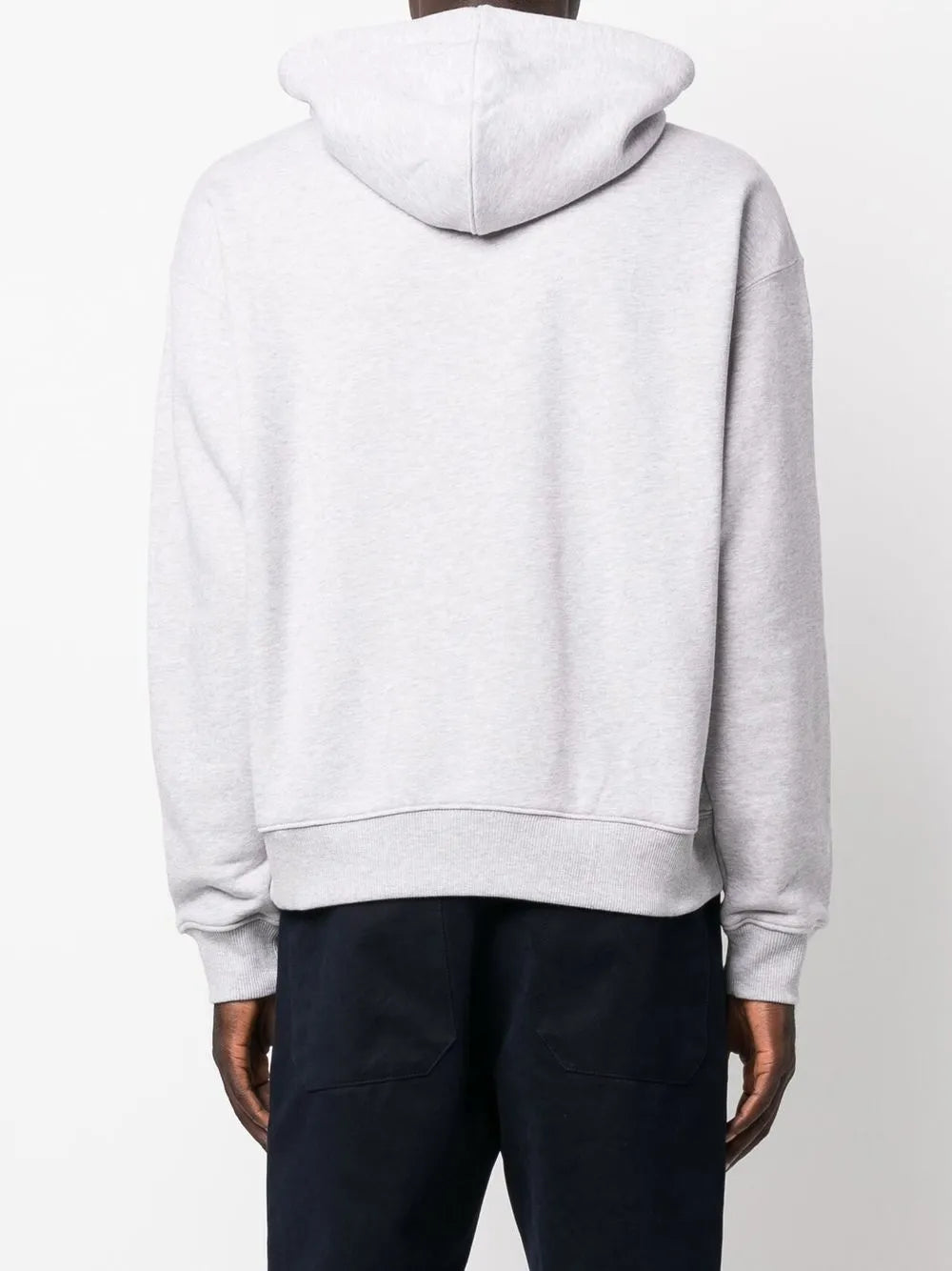 Casaco cinza de capuz com patch de logo