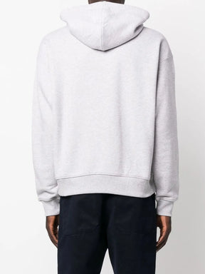 Casaco cinza de capuz com patch de logo