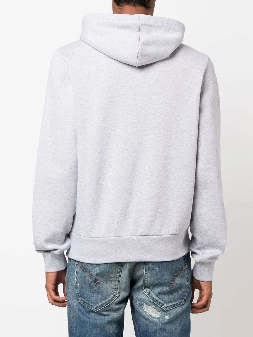 Casaco cinza de algodão com capuz e logo