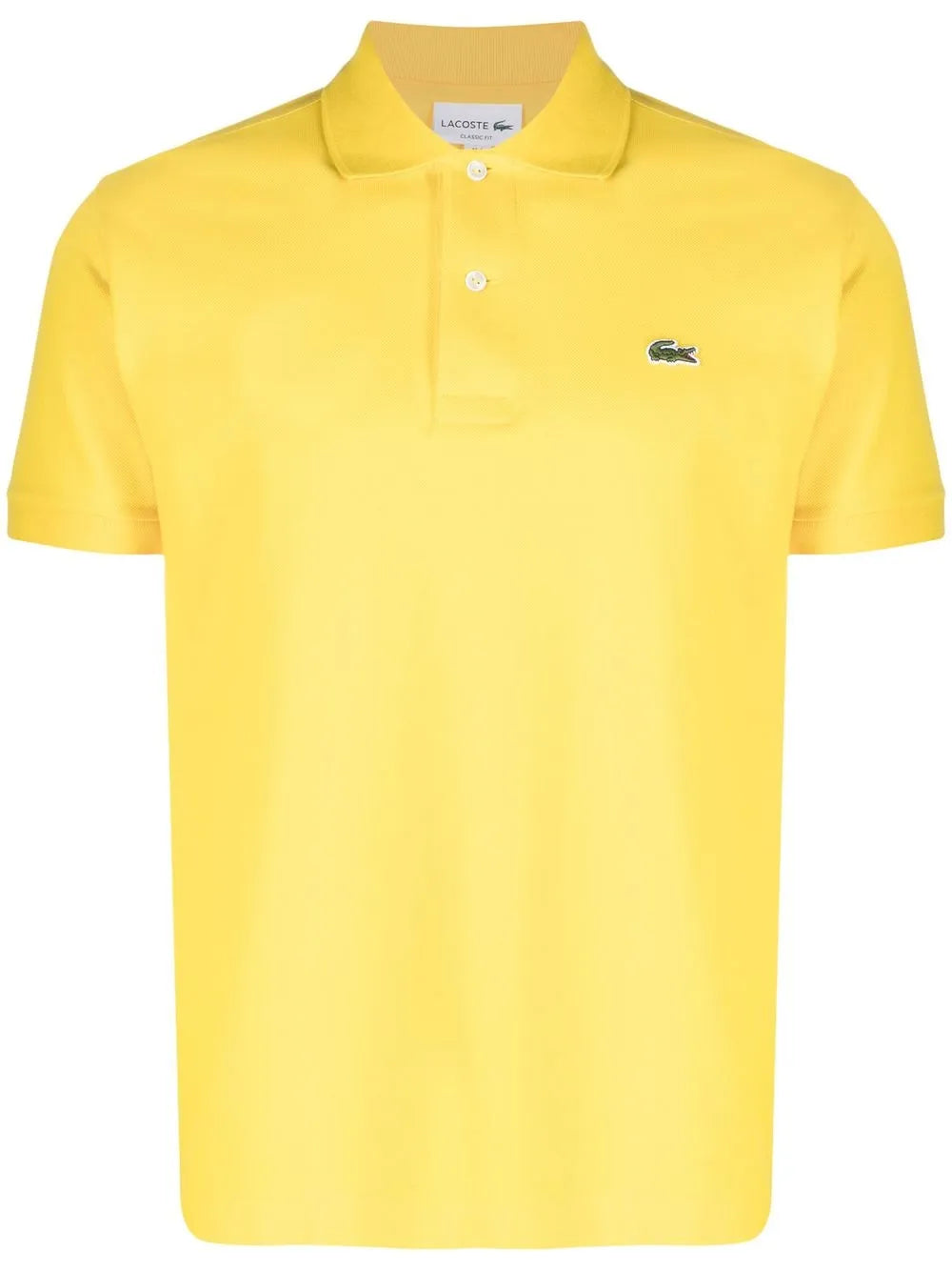 Camisa polo amarelo com mangas curtas com patch de logo