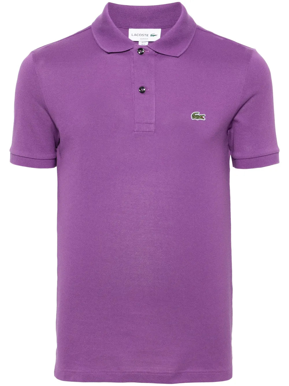 Camisa polo roxo com mangas curtas com patch de logo