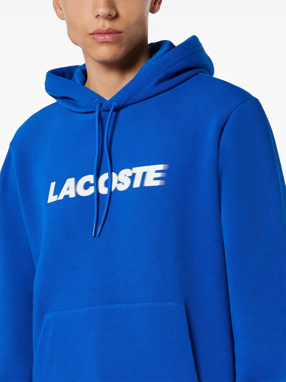 Casaco azul de algodão com capuz e logo