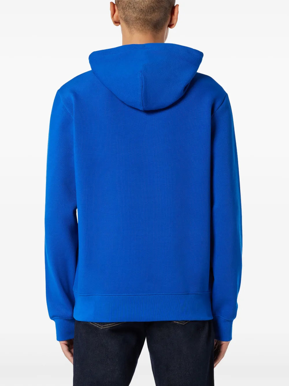 Casaco azul de algodão com capuz e logo