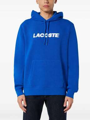 Casaco azul de algodão com capuz e logo