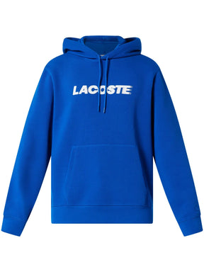 Casaco azul de algodão com capuz e logo