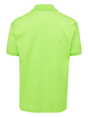 Camisa polo verde brilhante mangas curtas com patch de logo