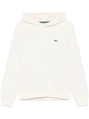 Casaco bege de algodão com capuz e logo