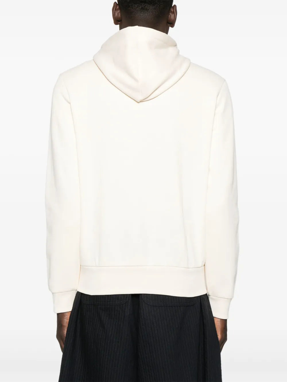 Casaco bege de algodão com capuz e logo