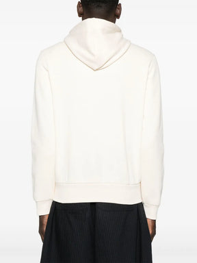 Casaco bege de algodão com capuz e logo