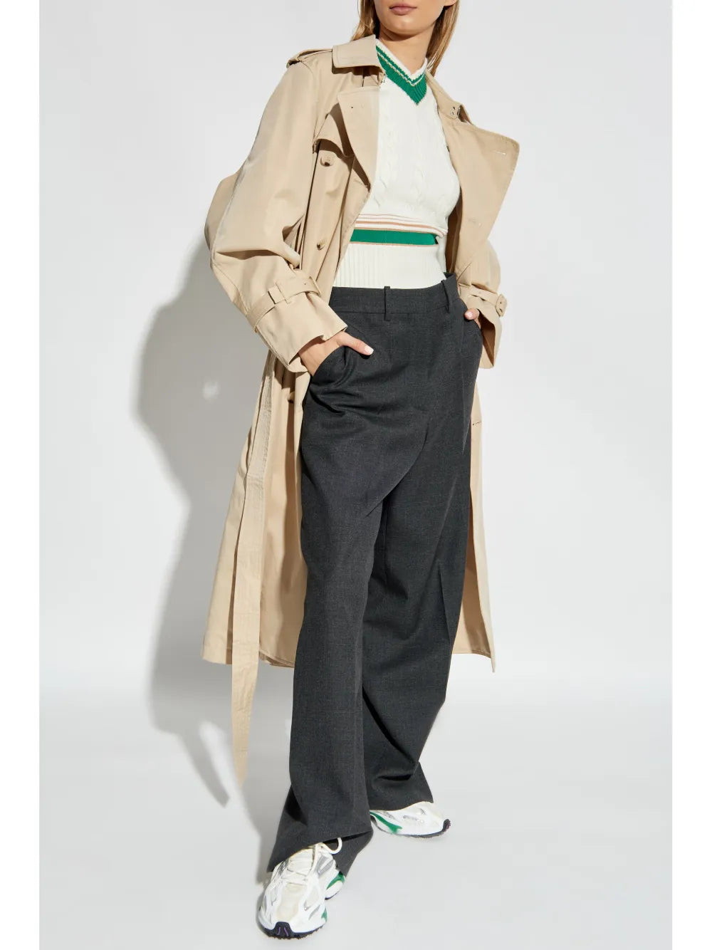 Blusa de malha trançada com logotipo bordado