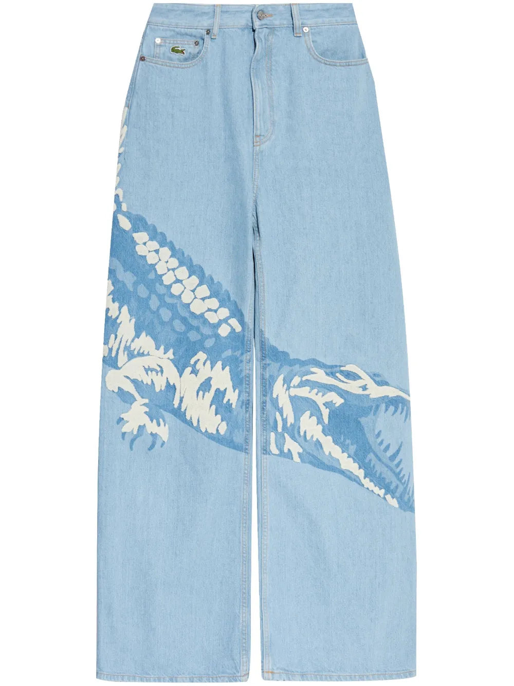 jeans reto com patch de logotipo