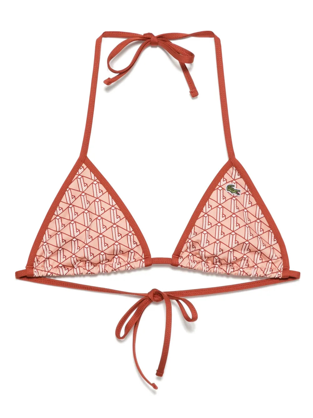 top de biquíni com estampa de monograma