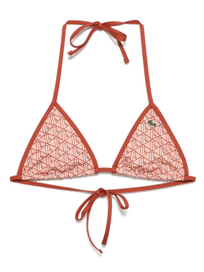 top de biquíni com estampa de monograma