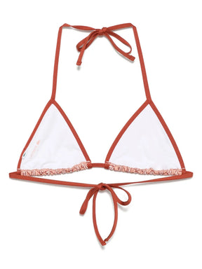 top de biquíni com estampa de monograma