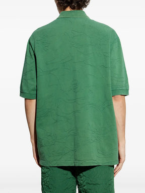 Camisa polo verde com aplicação de crocodilo