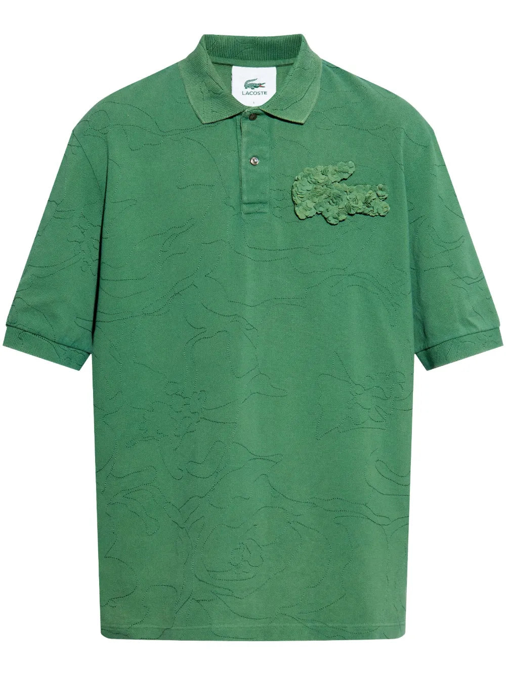 Camisa polo verde com aplicação de crocodilo