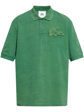 Camisa polo verde com aplicação de crocodilo