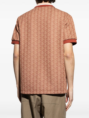 Camisa polo laranja de jacquard monogramado