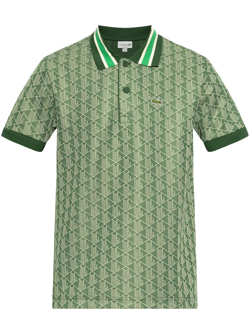 Camisa polo verde com padronagem jacquard