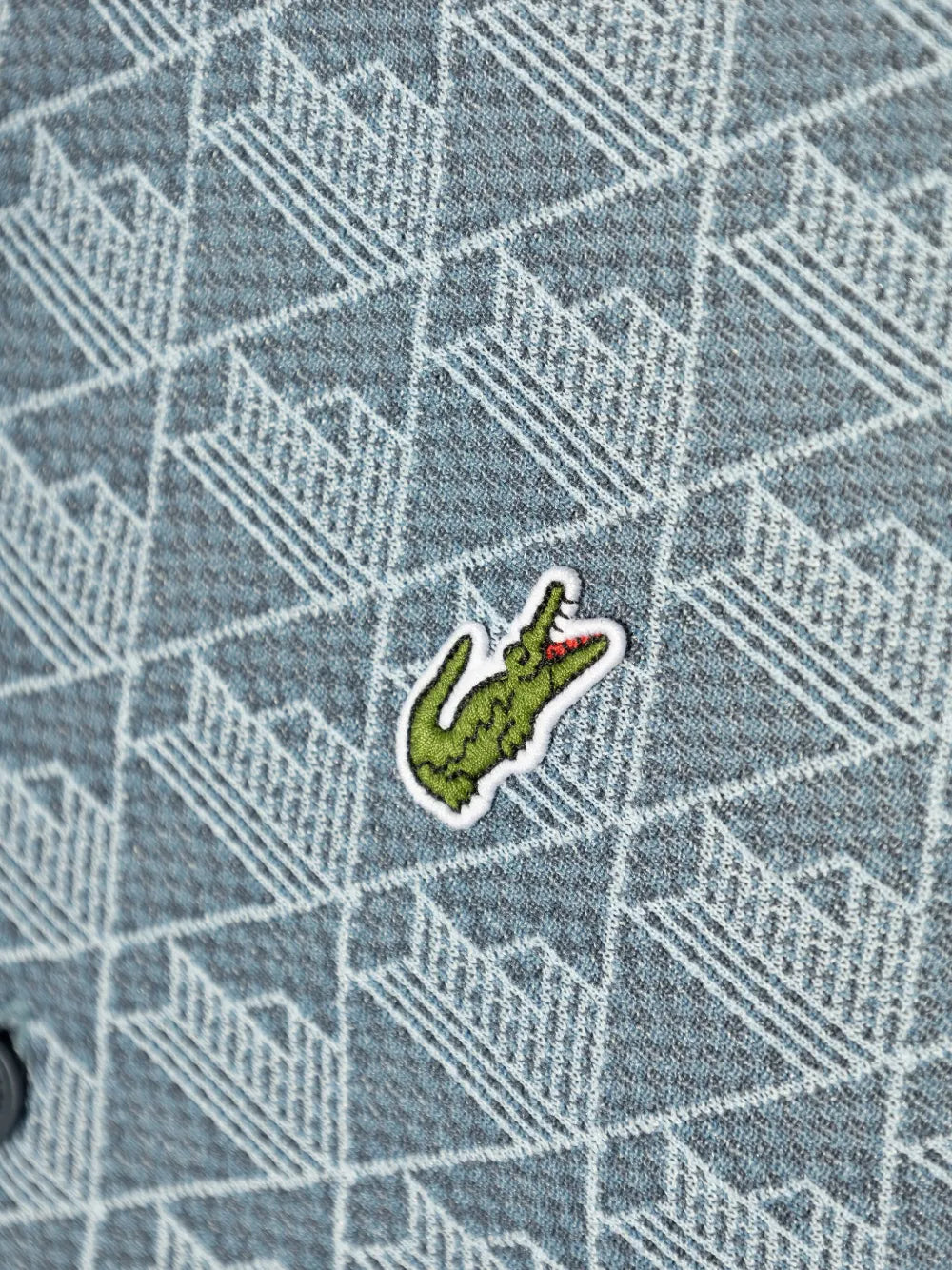 Camisa polo azul com padronagem jacquard