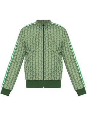 Casaco verde com padronagem monogramada