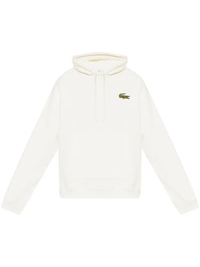 Casaco branco com patch de crocodilo