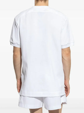 T-shirt polo de algodão branca