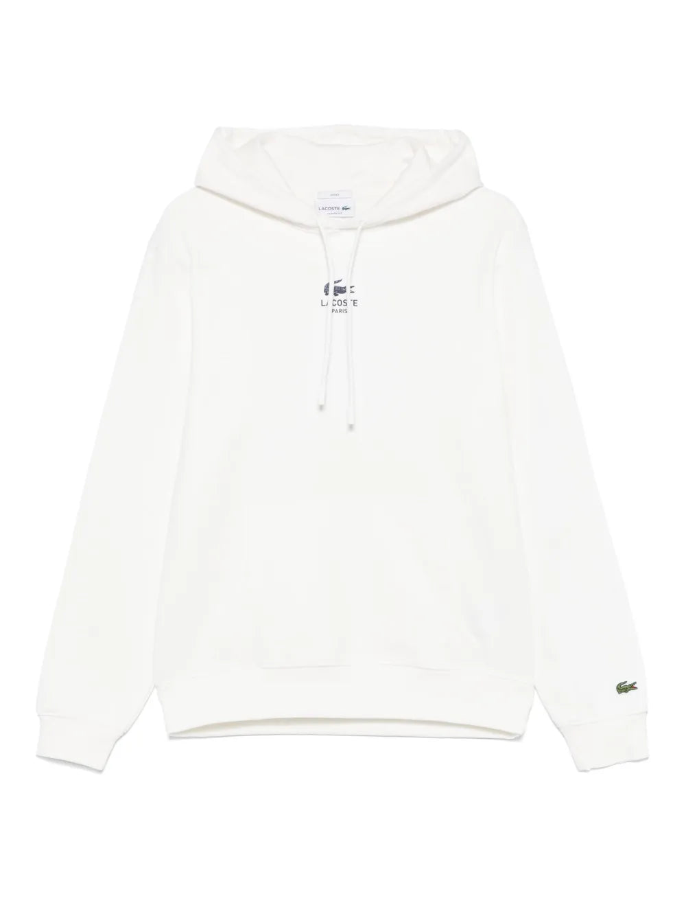 Casaco branco de fleece com capuz