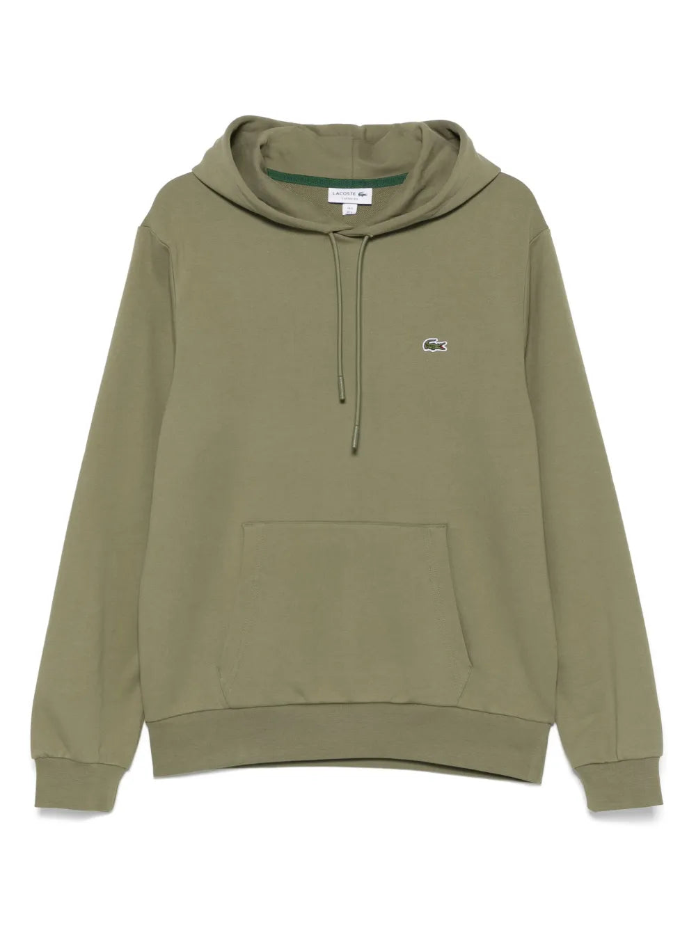 Casaco verde musgo com capuz e patch de logo