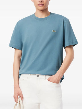 T-shirt com logo bordado azul claro