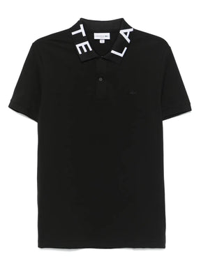 Camisa polo preto com logo jacquard