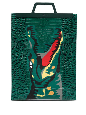 Bolsa tote com estampa de crocodilo