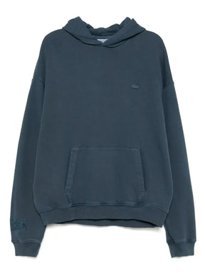 Casaco azul escuro de capuz com patch de logo