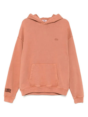 Casaco rosa claro jeans com capuz e patch de logo