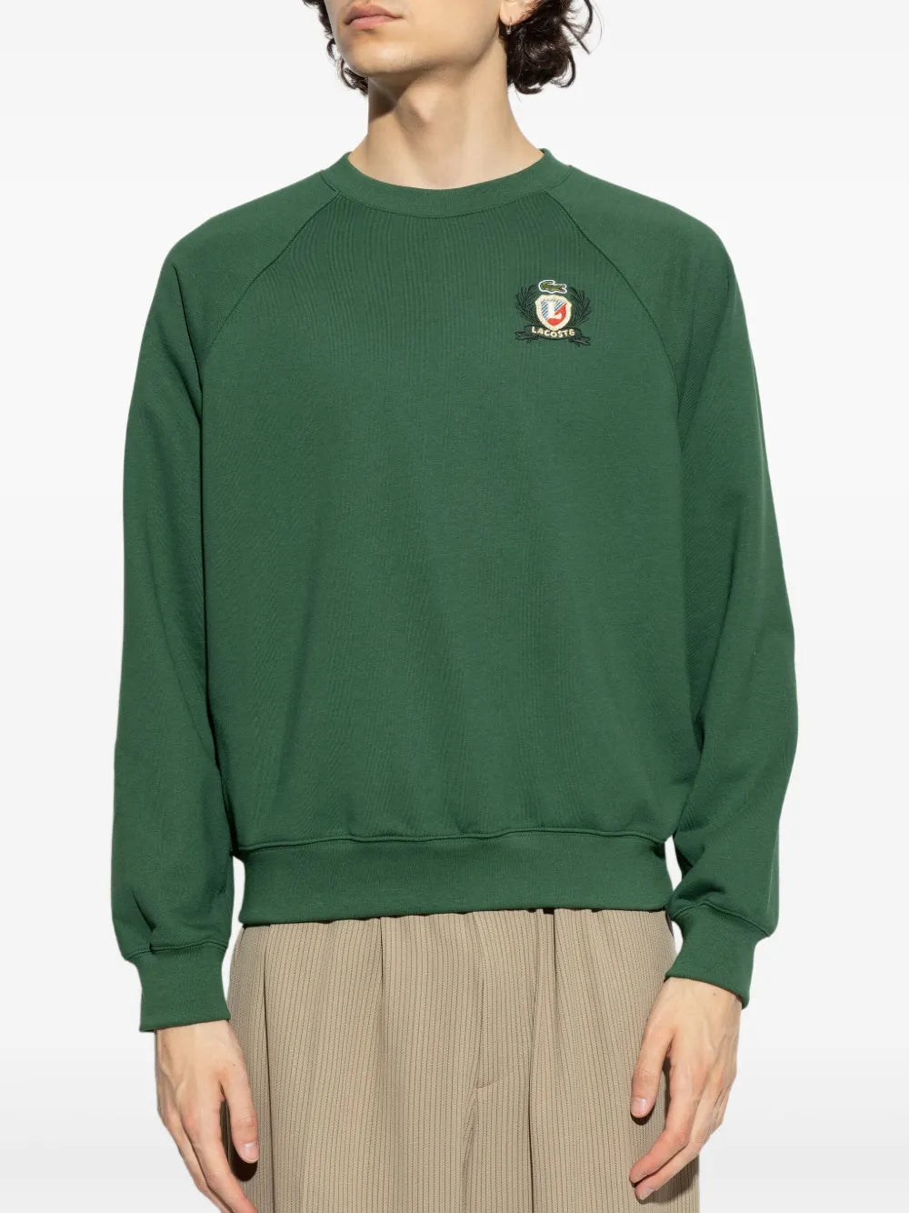 Sweet verde embroidered-emblem sweatshirt